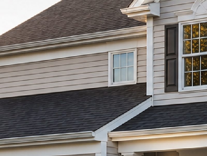 Gutter line and roof edge on a South Jersey colonial home